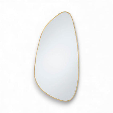 Specchiera sagomata moderna con cornice oro 60×120 cm