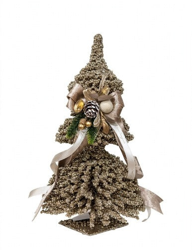Albero Decorativo Glitter Champagne con Sacco in Velluto – Polvere di Stelle by Mata Creazioni