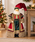 Babbo Natale Decorativo Tartan Santa Rosso e Verde con Stand e Scatola – Goodwill, 76cm in ambientazione natalizia