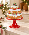 Torta Natalizia Decorativa su Alzata con Vano Portaoggetti Rosso e Marrone – Goodwill, 29cm in ambientazione natalizia