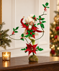 Figura Natalizia Lady Poinsettia Rosso e Verde Edizione Limitata – Goodwill by Mark Roberts, 70cm in ambientazione natalizia