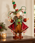 Elfo de Noël Verde e Borgogna Edizione Limitata – Goodwill by Mark Roberts, 70cm in ambientazione natalizia
