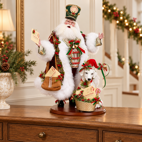 Babbo Natale Mail Call con Cane Edizione Limitata – Goodwill by Mark Roberts, 66cm in ambientazione natalizia