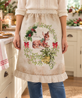 Mezzo grembiule Dear Bambi Blanc MariClò 50 x 80 cm indossato in cucina natalizia