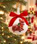 Palla di Natale EDG Bambi con sfera Ø 10 cm e collo lungo ambientata sull’albero