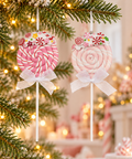 Lollipop Spiral Swirl Goodwill alti 20,5 cm ambientati sull’albero natalizio
