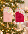 Gelati Popsicle Goodwill in tessuto glitterato alti 18 cm ambientati sull’albero natalizio