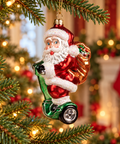 Babbo Natale Goodwill sul Segway in vetro da 13,5 cm ambientato sull’albero natalizio