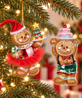 Omini gingerbread Goodwill in vetro glitterato da 10 cm ambientati sull’albero natalizio