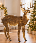 Cervo Natalizio in Peluche – Goodwill, 142cm in ambientazione natalizia