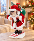 Statuina Natalizia Babbo Natale sugli Sci – Goodwill, 30cm in ambientazione natalizia