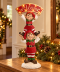 Decorazione Natalizia Elfi con Scritta Welcome – Goodwill, 57cm in ambientazione natalizia