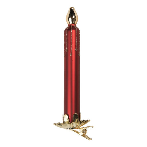 Candela Natalizia su Clip - Clayre & Eef, Ø 4x15 cm
