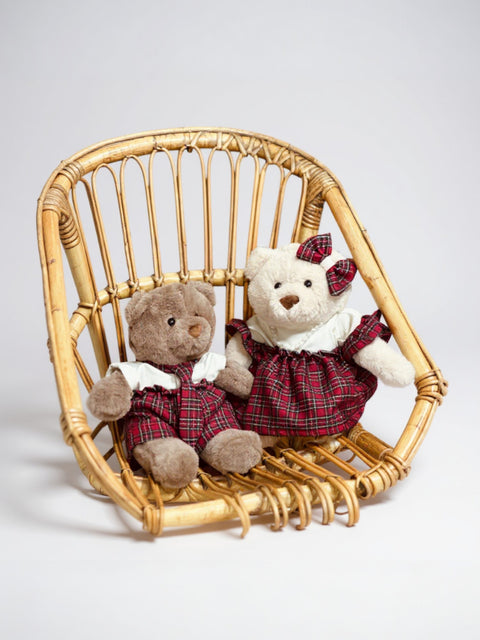 Orsetti Natalizi Artigianali – 30 cm – Fatto a mano con abiti scozzesi