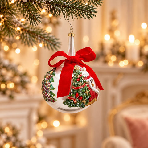 Palla di Natale Collo Lungo con Babbo Natale - EDG Enzo De Gasperi