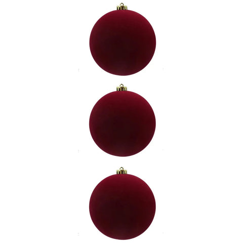 Palle di Natale in Velluto Ø15 cm – Set da 3 Pezzi Eleganti per Albero