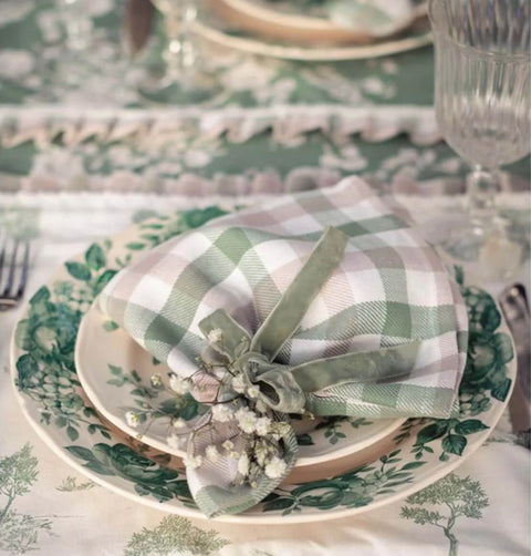 'Splendor green' dinner service 18 plates.