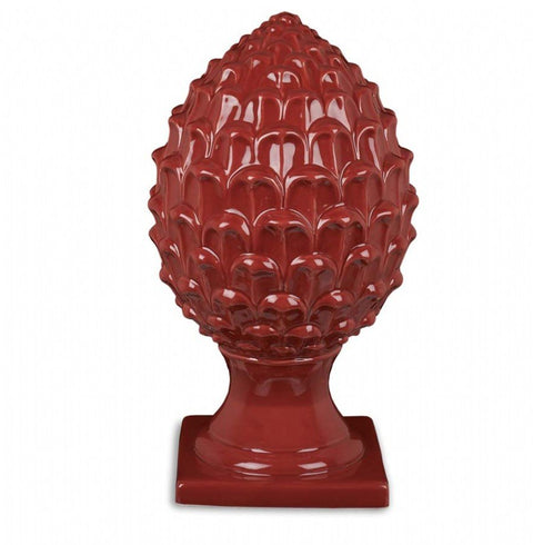 Red porcelain pine cone