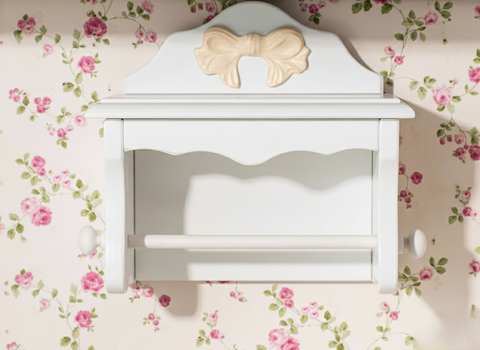 Porta Rotolo da Parete con Mensola e Fiocco