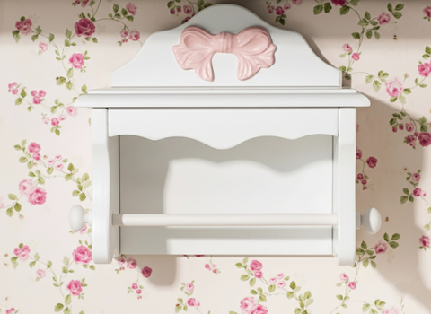 Porta Rotolo da Parete con Mensola e Fiocco