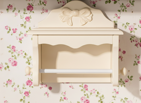 Porta Rotolo da Parete con Mensola e Fiocco