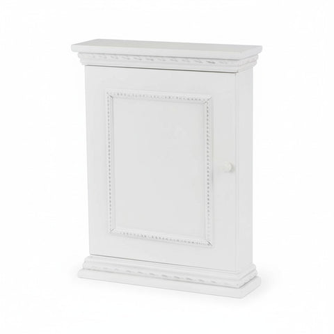 Portachiavi da Parete in Legno Bianco Shabby Chic - 22,5x6,5x30h cm