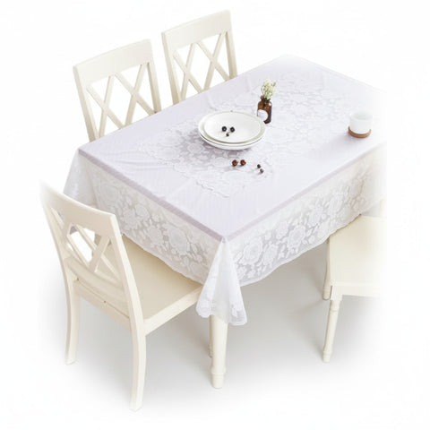 Tovaglia Plastificata Effetto Pizzo Shabby Chic - 140x180 cm