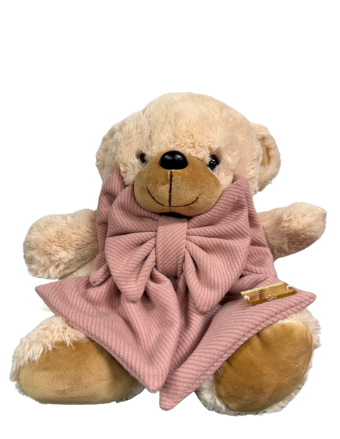 Orso Teddy 40cm con Fiocco - Peluche Morbido ed Elegante