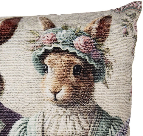Copri cuscino con conigli shabby chic 45x45 cm Clayre & Eef