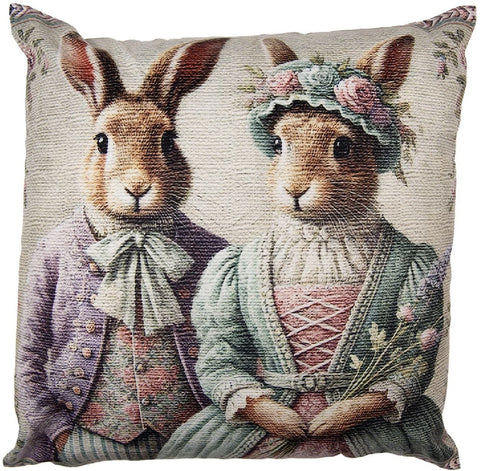 Copri cuscino con conigli shabby chic 45x45 cm Clayre & Eef