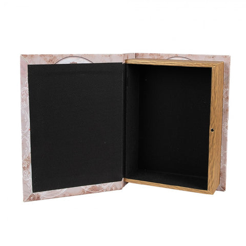 Set 3 Scatole Libro Contenitore Rosa Uccellino e Rose Vintage - Clayre & Eef, 27x22x7 / 22x17x6 / 17x12x4 cm