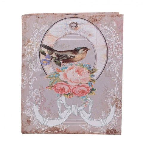 Set 3 Scatole Libro Contenitore Rosa Uccellino e Rose Vintage - Clayre & Eef, 27x22x7 / 22x17x6 / 17x12x4 cm