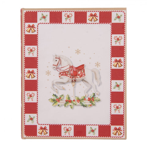 Set 3 Scatole Libro Natalizie Cavallo a Dondolo - Clayre & Eef, 27x22x7 / 22x17x6 / 17x12x4cm