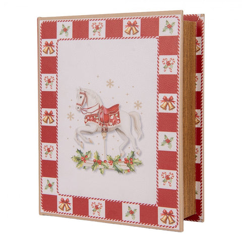 Set 3 Scatole Libro Natalizie Cavallo a Dondolo - Clayre & Eef, 27x22x7 / 22x17x6 / 17x12x4cm