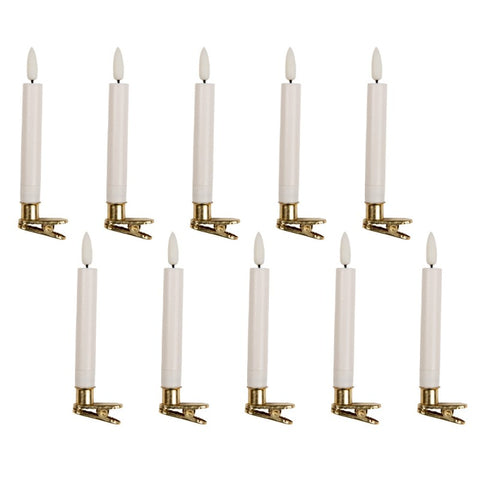 Set 10 Candele LED per Albero di Natale (con Telecomando) - Clayre & Eef, Ø 2x14 cm