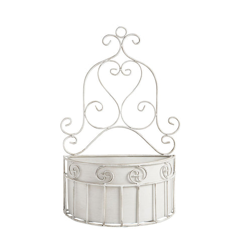 Set di 2 Supporti Murali per Piante in Metallo Bianco - Mathilde M, 13x26x13cm e 34x49x15cm