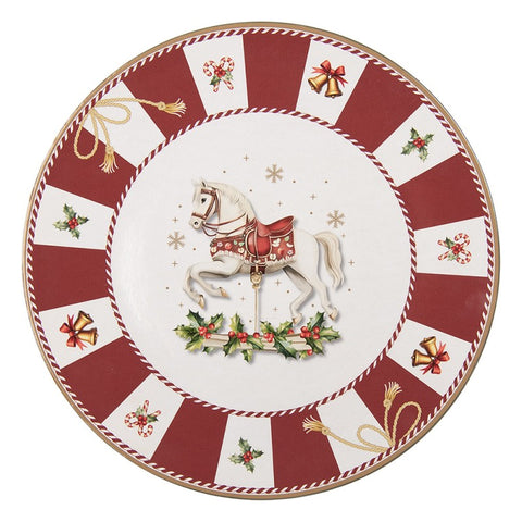 Sottopiatto Natalizio Cavallo a Dondolo - Clayre & Eef, Ø 33 cm