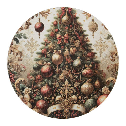 Sottopiatto Tondo Albero di Natale e Decori Barocchi - Clayre & Eef, Ø 40 cm