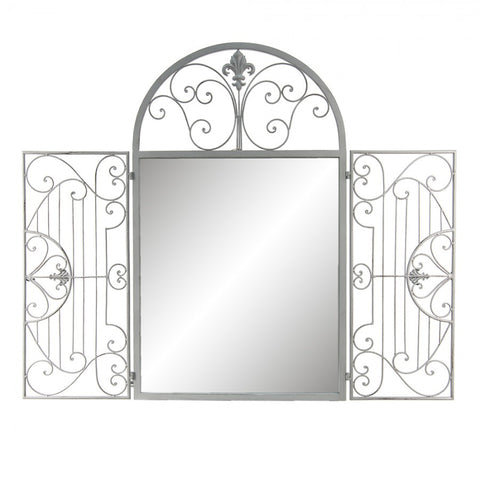 Specchio da Parete Finestra in Ferro Grigio - Clayre & Eef, 61x103cm