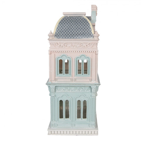 Casetta decorativa stile romantico 19x15x38 cm blu pastello in plastica Clayre & Eef