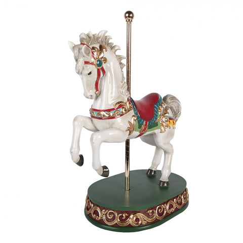 Statuetta Decorativa Cavallo Giostra Carosello - Clayre & Eef, 30x19x40 cm