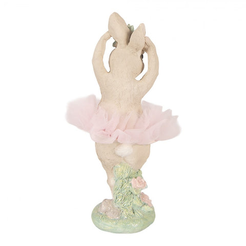 Coniglio decorativo beige con tutu rosa 27 cm Clayre & Eef