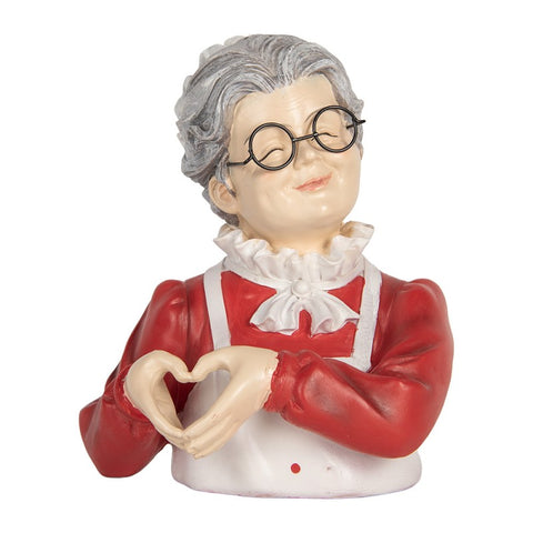 Statuetta Decorativa Mamma Natale Busto - Clayre & Eef, 19x18x23cm