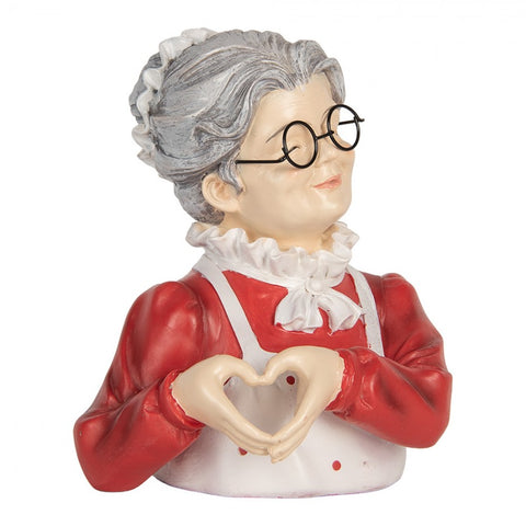 Statuetta Decorativa Mamma Natale Busto - Clayre & Eef, 19x18x23cm