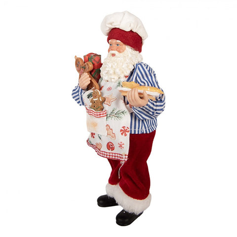 Statuetta Decorativa Babbo Natale Pasticcere - Clayre & Eef, 15x10x26cm