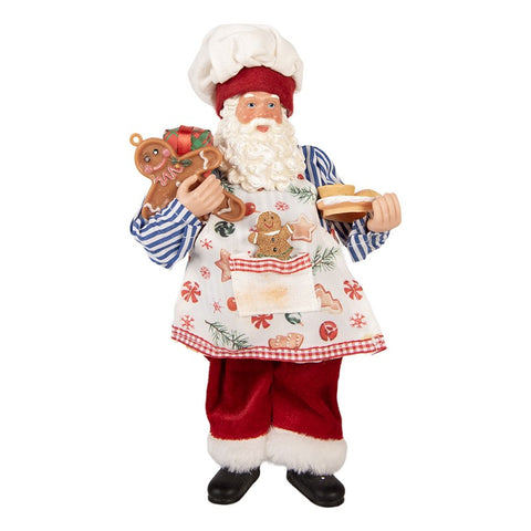 Statuetta Decorativa Babbo Natale Pasticcere - Clayre & Eef, 15x10x26cm