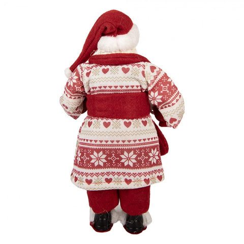 Statuetta Babbo Natale in Vestaglia con Tazza e Pan di Zenzero by Clayre & Eef, 15x11x28 cm