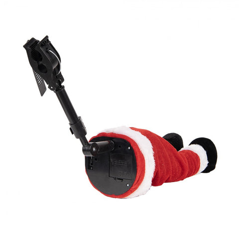 Decorazione Natalizia Gambe Animato di Babbo Natale per Albero - Clayre & Eef, 30x13x54cm