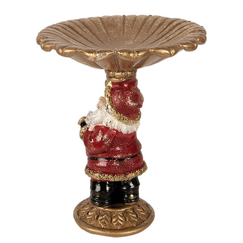 Alzatina Decorativa Natalizia con Babbo Natale - Clayre & Eef, 24x19x24 cm