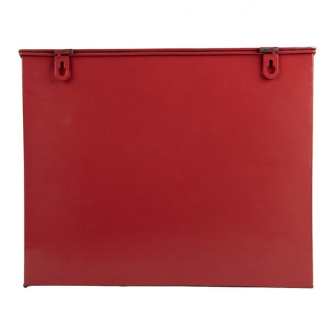Cassetta Postale Natalizia da Parete a Busta in Metallo Verde e Rosso - Clayre & Eef, 33x9x27 cm